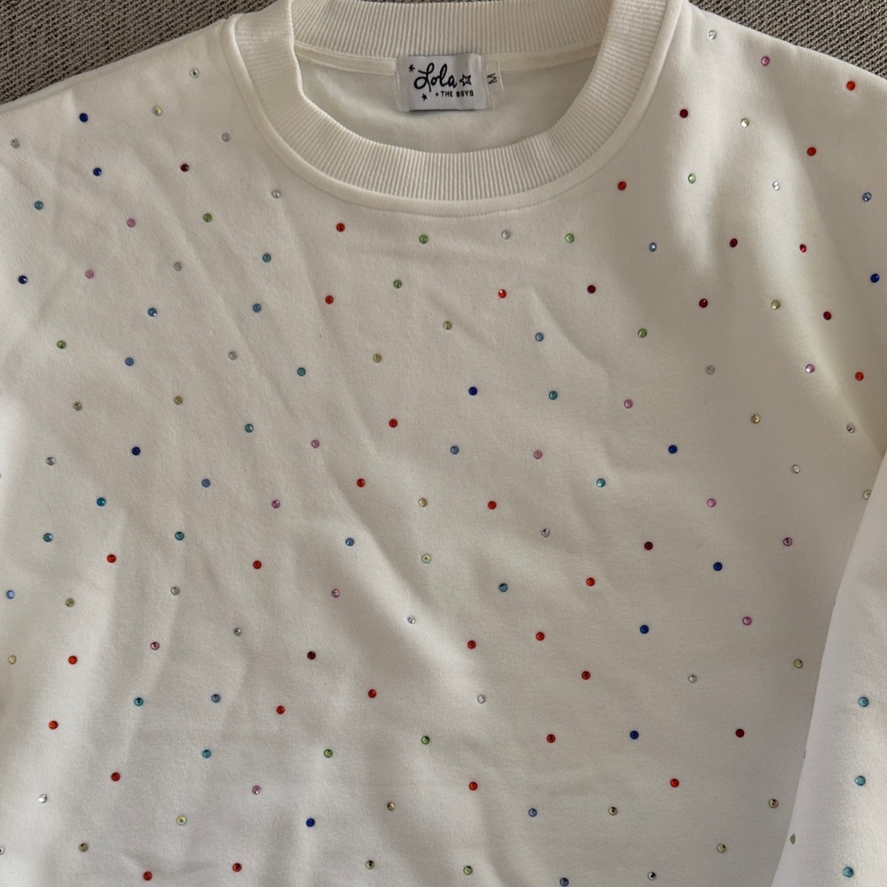 Lola and the Boys Women’s Sweatsuit - multi colored rhinestones - Picture 3 of 3